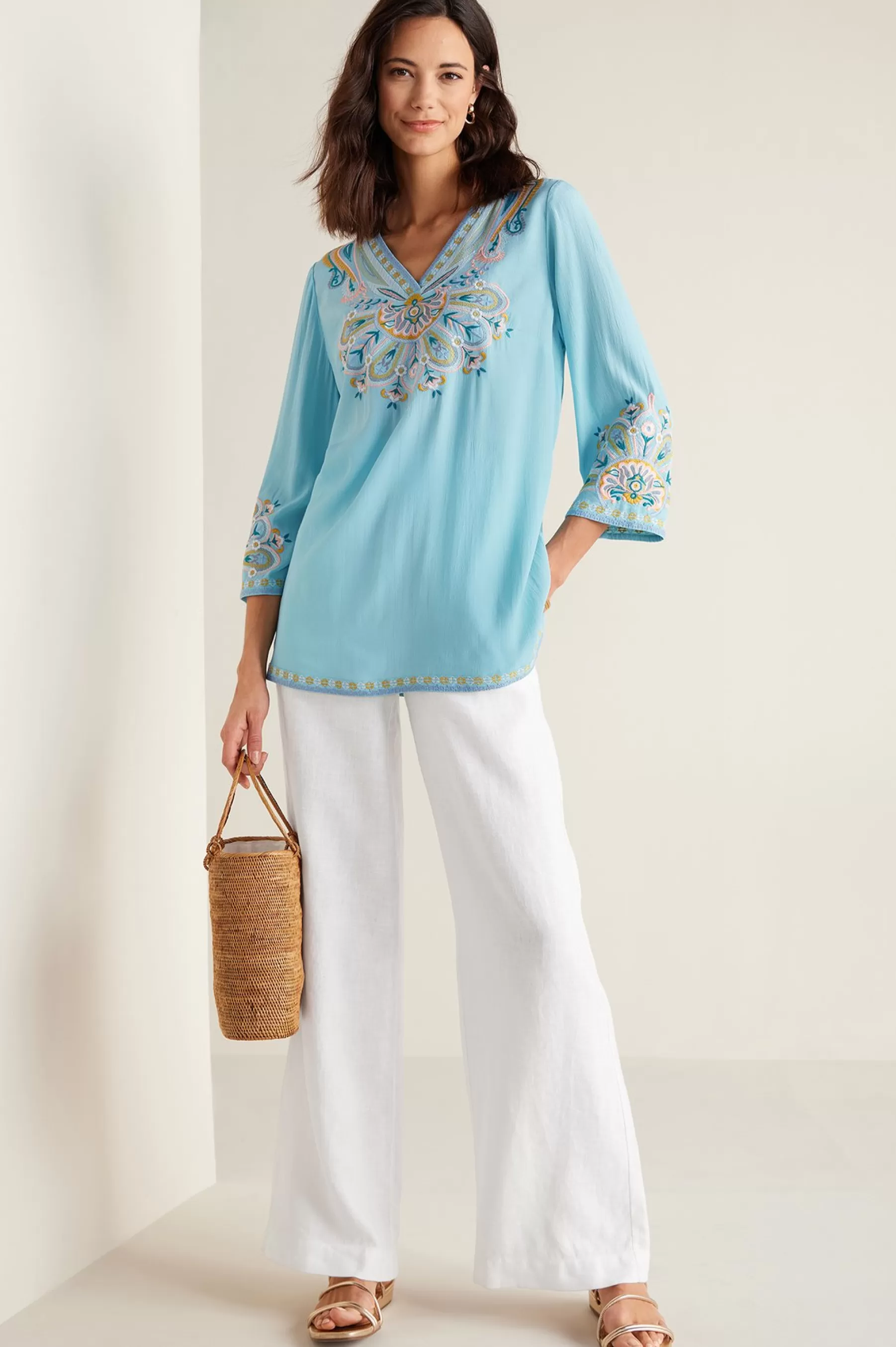 Into The Blues | Global Artistry-Soft Surroundings Petites River Island Tunic Aquamarine