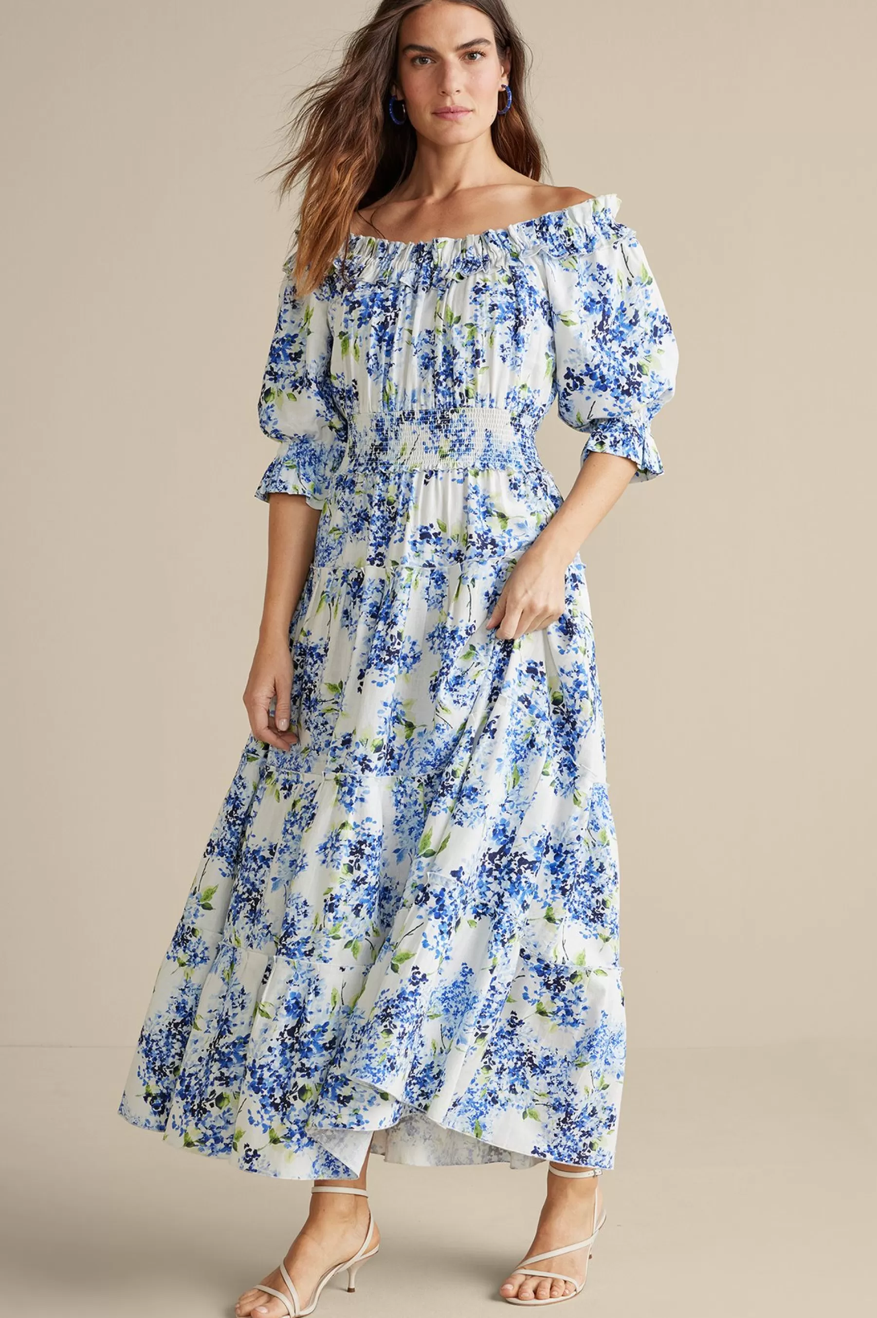 Into The Blues | The Floral Shop-Soft Surroundings Petites Rosana Maxi Dress Wisteria