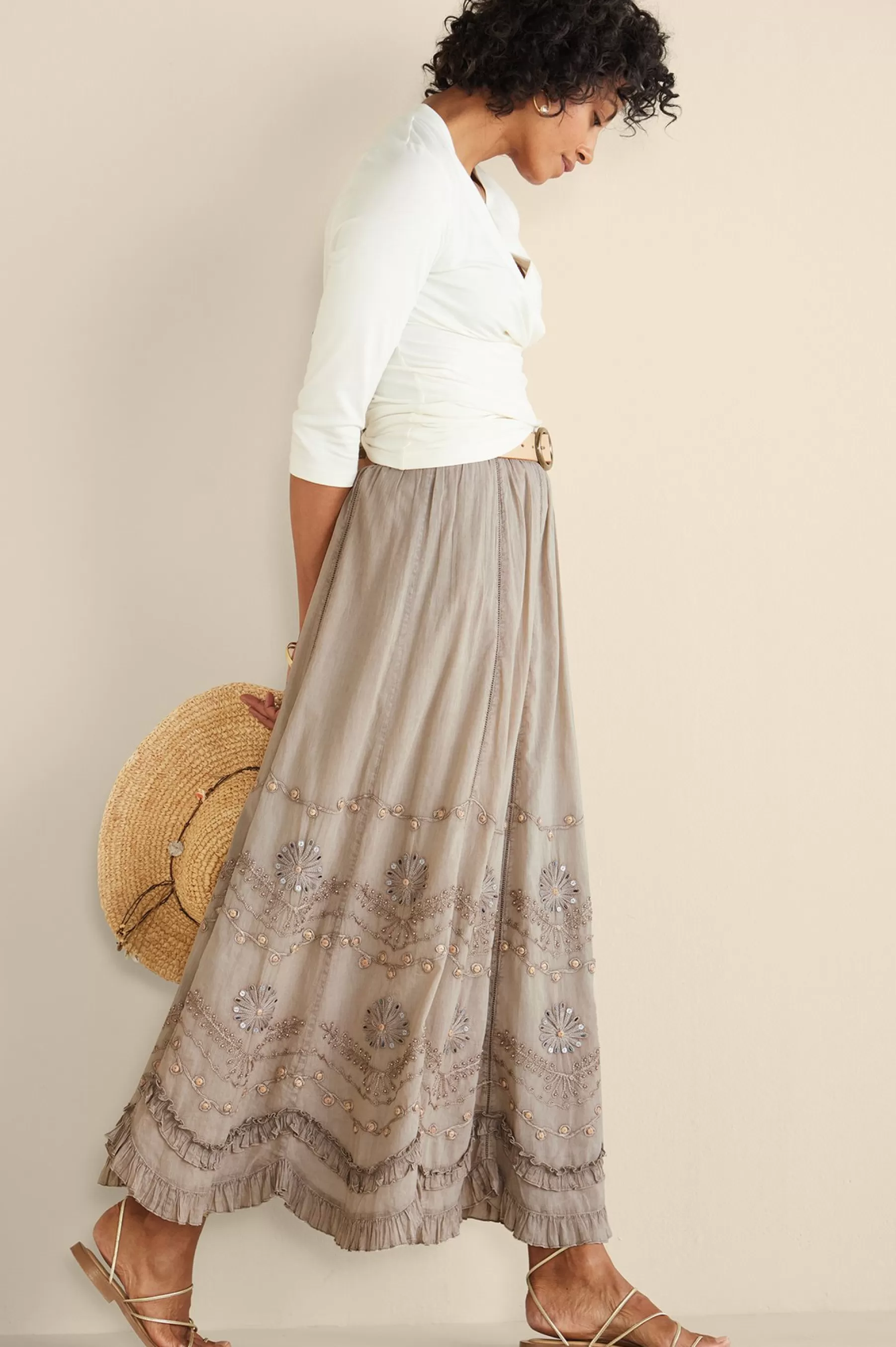 Feminine Flourish | Vacation Shop-Soft Surroundings Portia Skirt Taupe