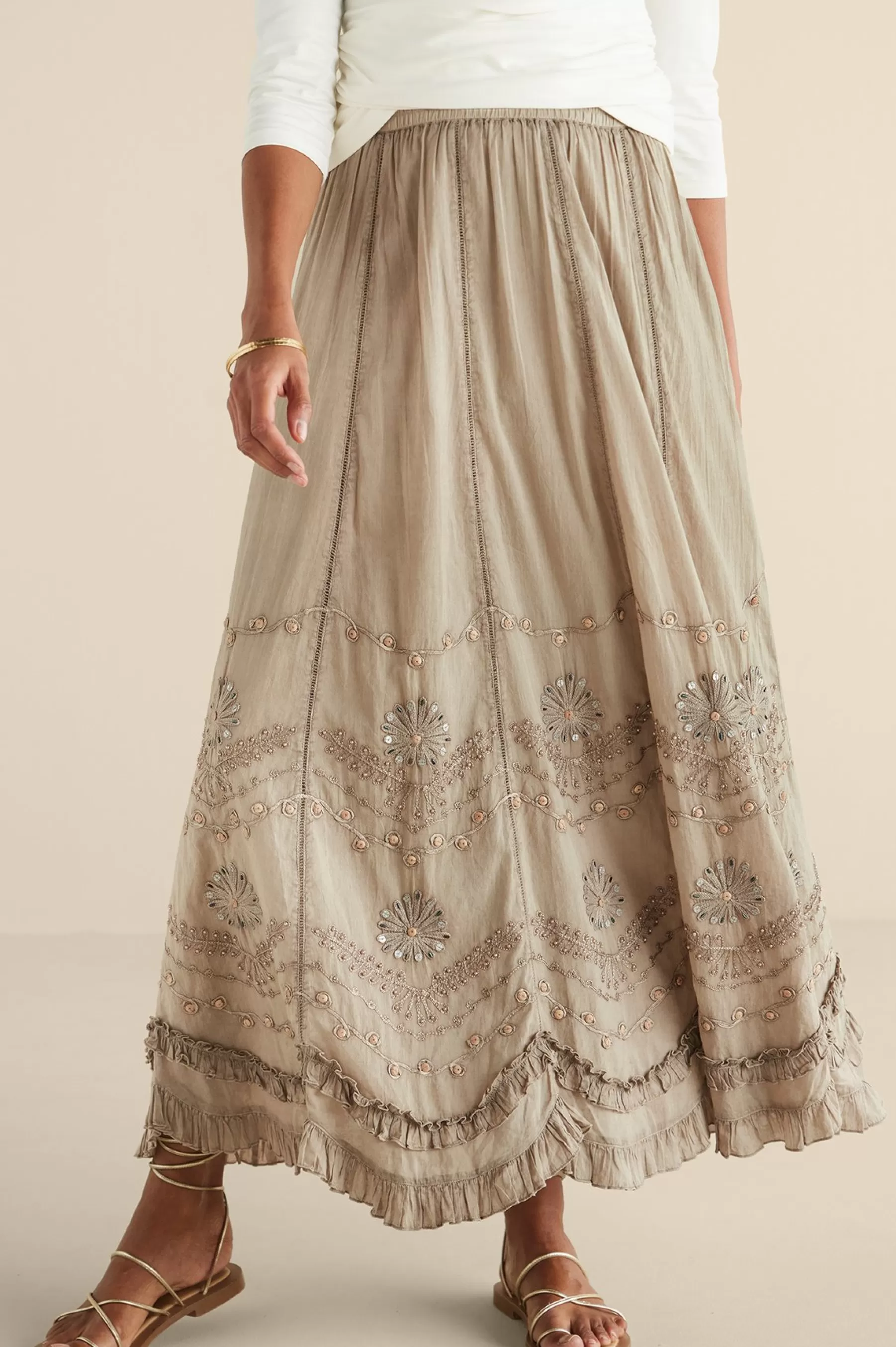 Feminine Flourish | Vacation Shop-Soft Surroundings Portia Skirt Taupe