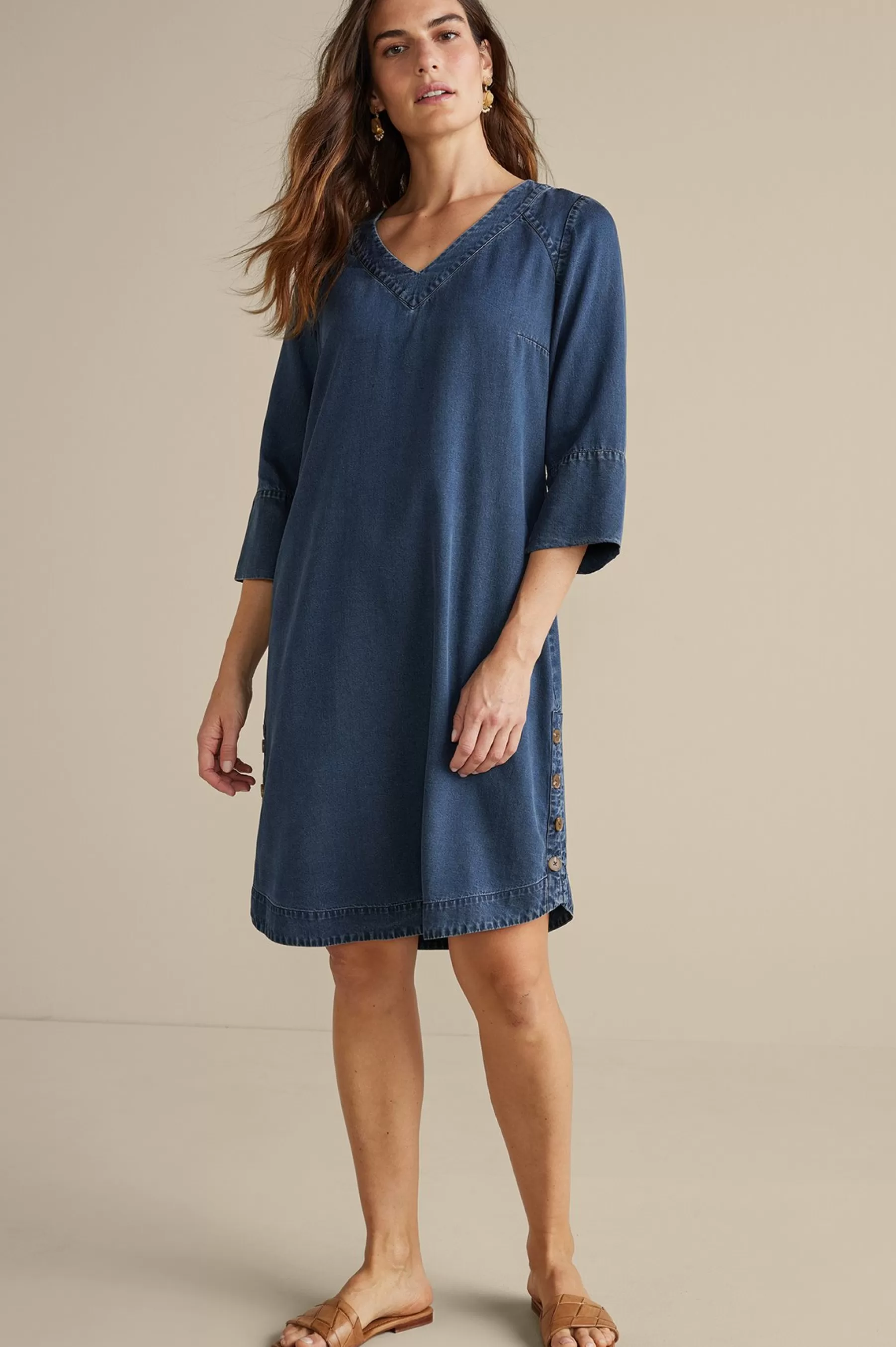 Into The Blues | Vacation Shop-Soft Surroundings Positano Getaway Dress Denim Blue