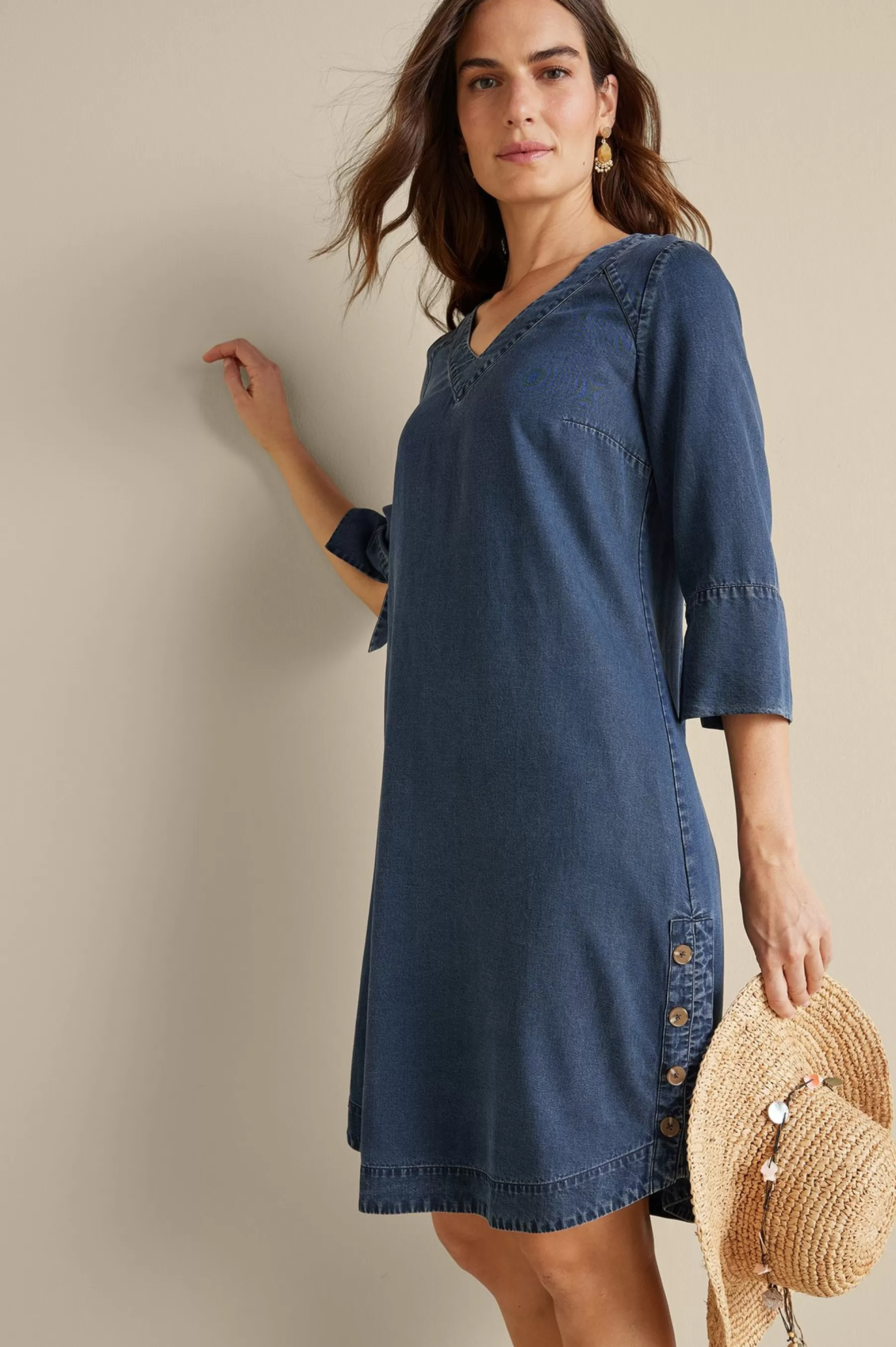 Into The Blues | Vacation Shop-Soft Surroundings Positano Getaway Dress Denim Blue