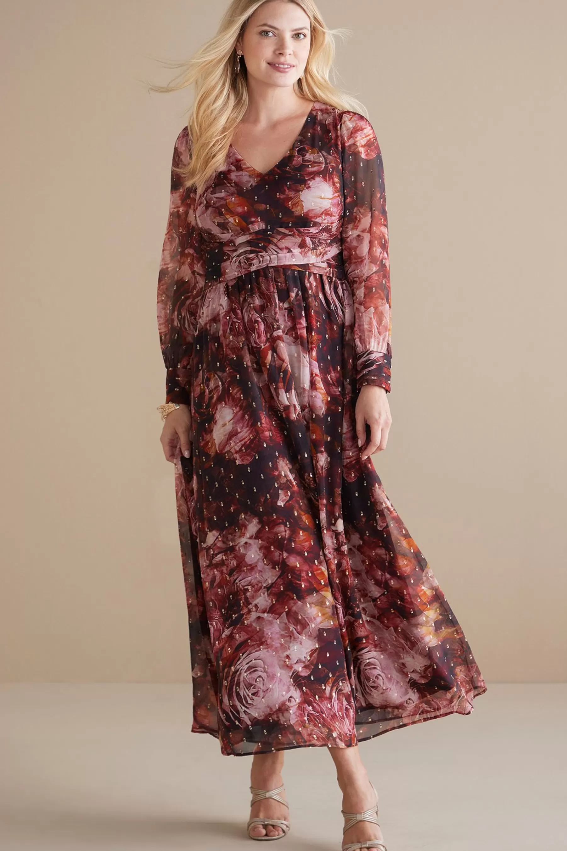 Feminine Flourish | occasion dresses-Soft Surroundings Rina Silk Dress Multi Floral