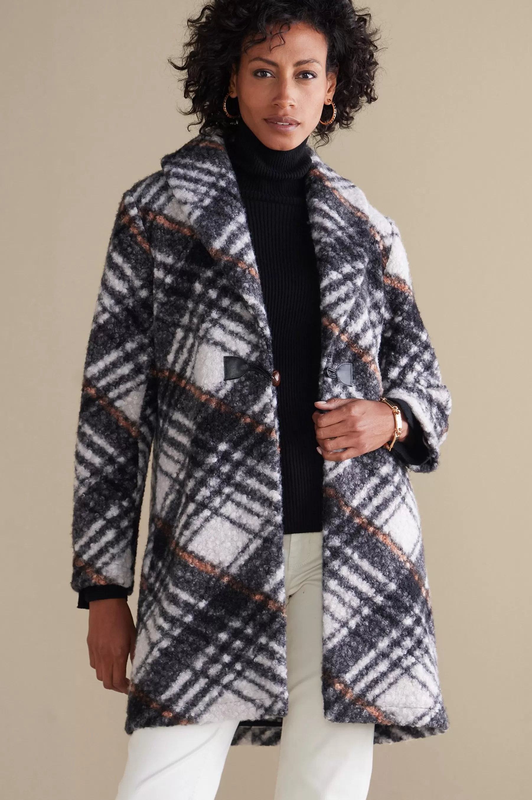 Jackets & Coats-Soft Surroundings Rita Plaid Jacket Multi Stripe