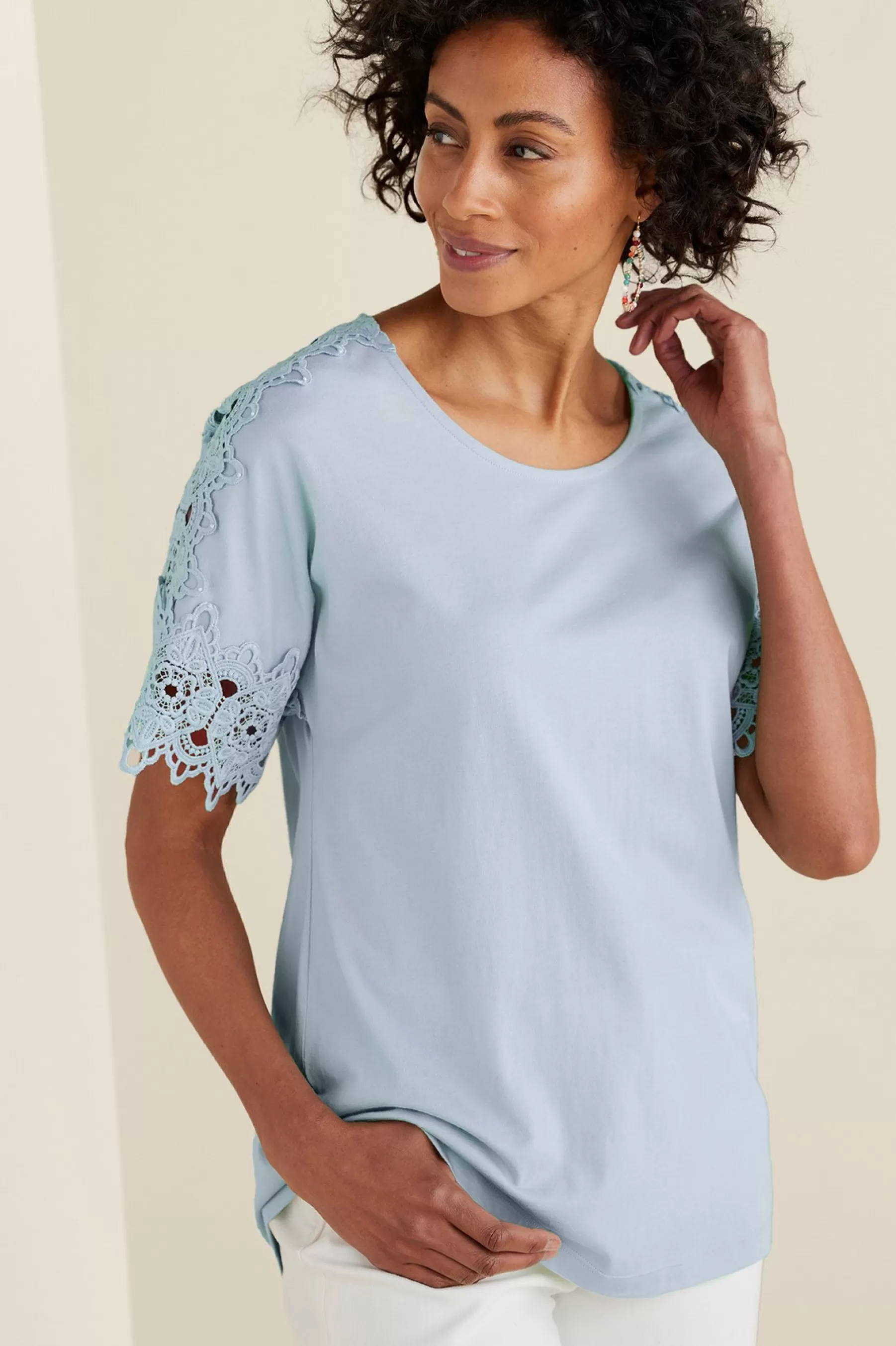 Feminine Flourish | Into The Blues-Soft Surroundings Sabrina Top Blue Bonnet