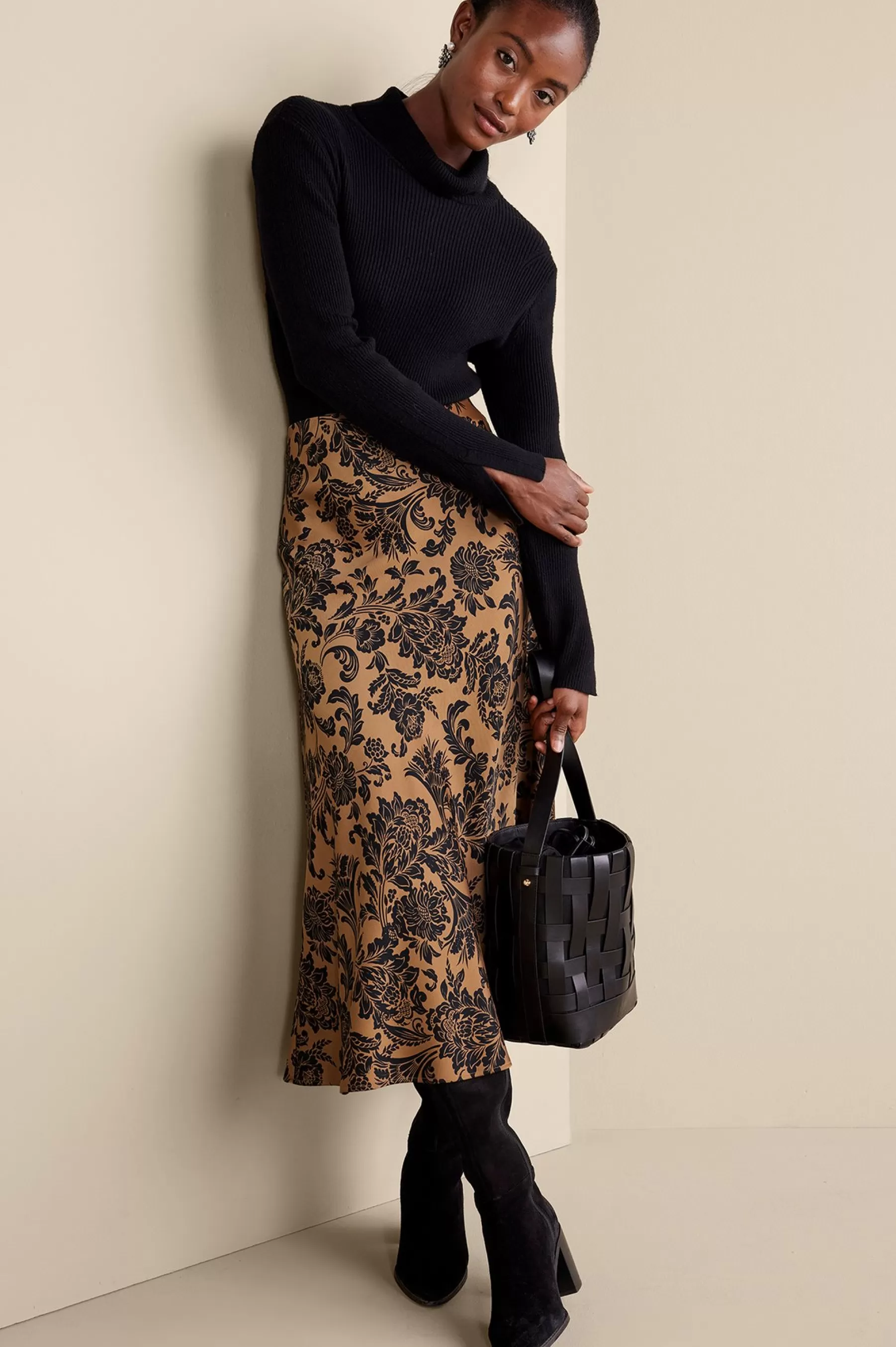 Feminine Flourish | Skirts-Soft Surroundings Samira Skirt Neutral Floral