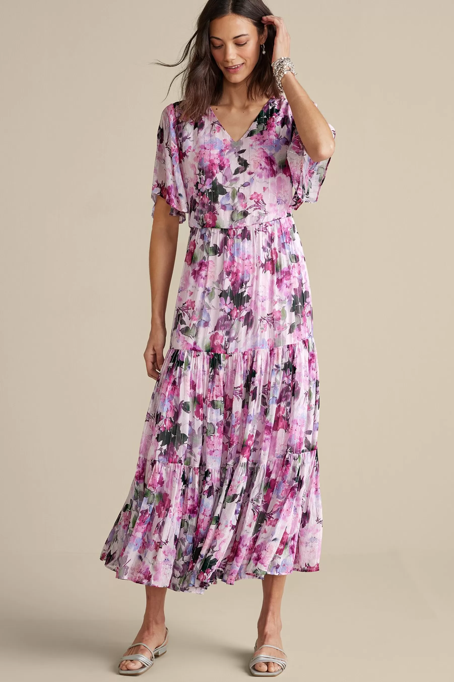 Feminine Flourish | vacation dresses-Soft Surroundings Santhia Maxi Dress Marseille Garden