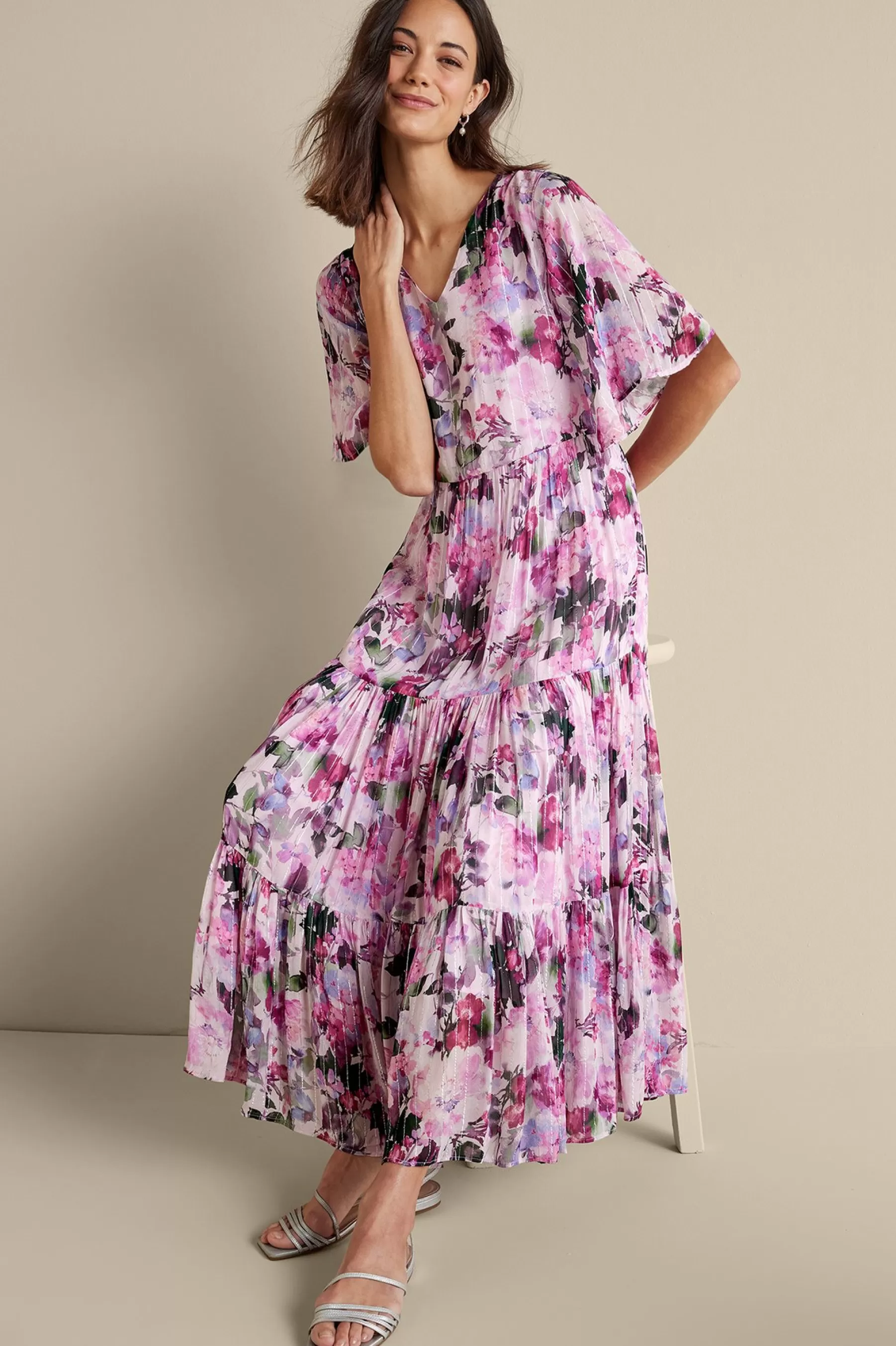 Feminine Flourish | vacation dresses-Soft Surroundings Santhia Maxi Dress Marseille Garden