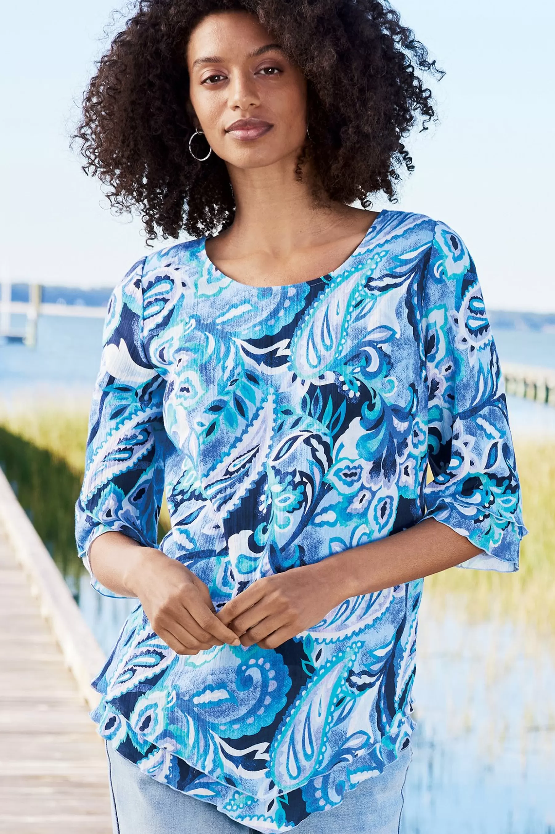 Into The Blues | Everyday Styles-Soft Surroundings Siesta Key Tunic Aqua Splash