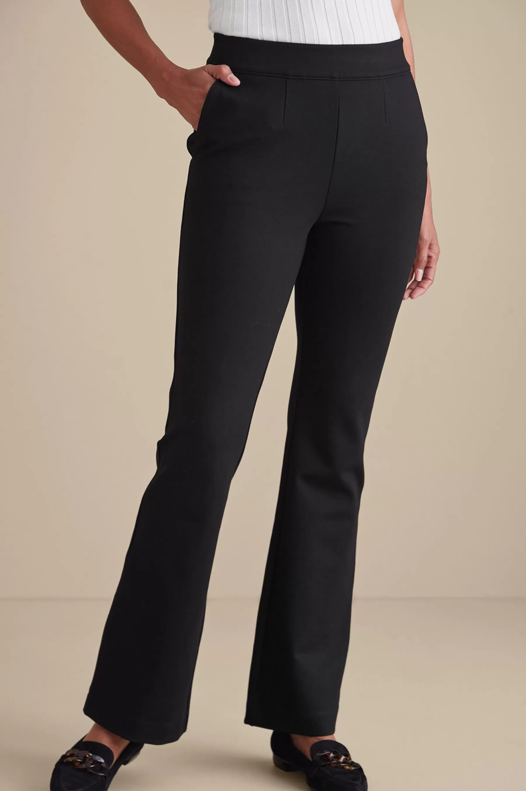 Soft Essential Styles | Everyday Styles-Soft Surroundings Soft Essential Ponte Bootcut Pants Black