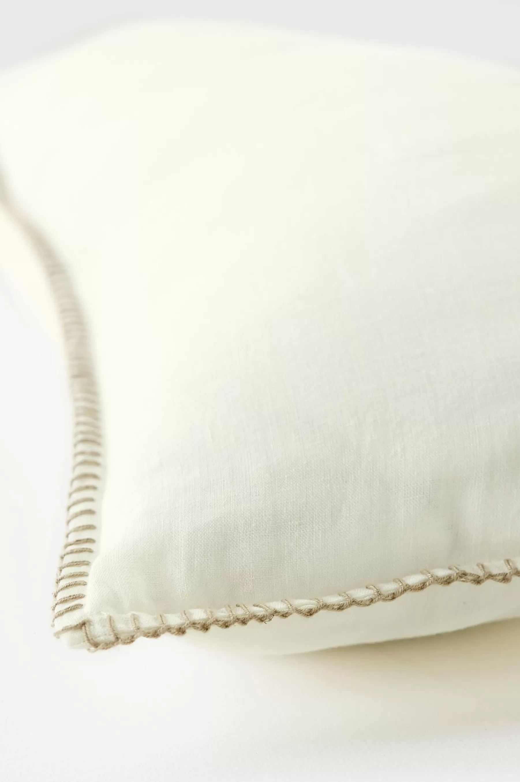 Decorative Pillows-Soft Surroundings Sonata Linen Bolster Pillow Ivory