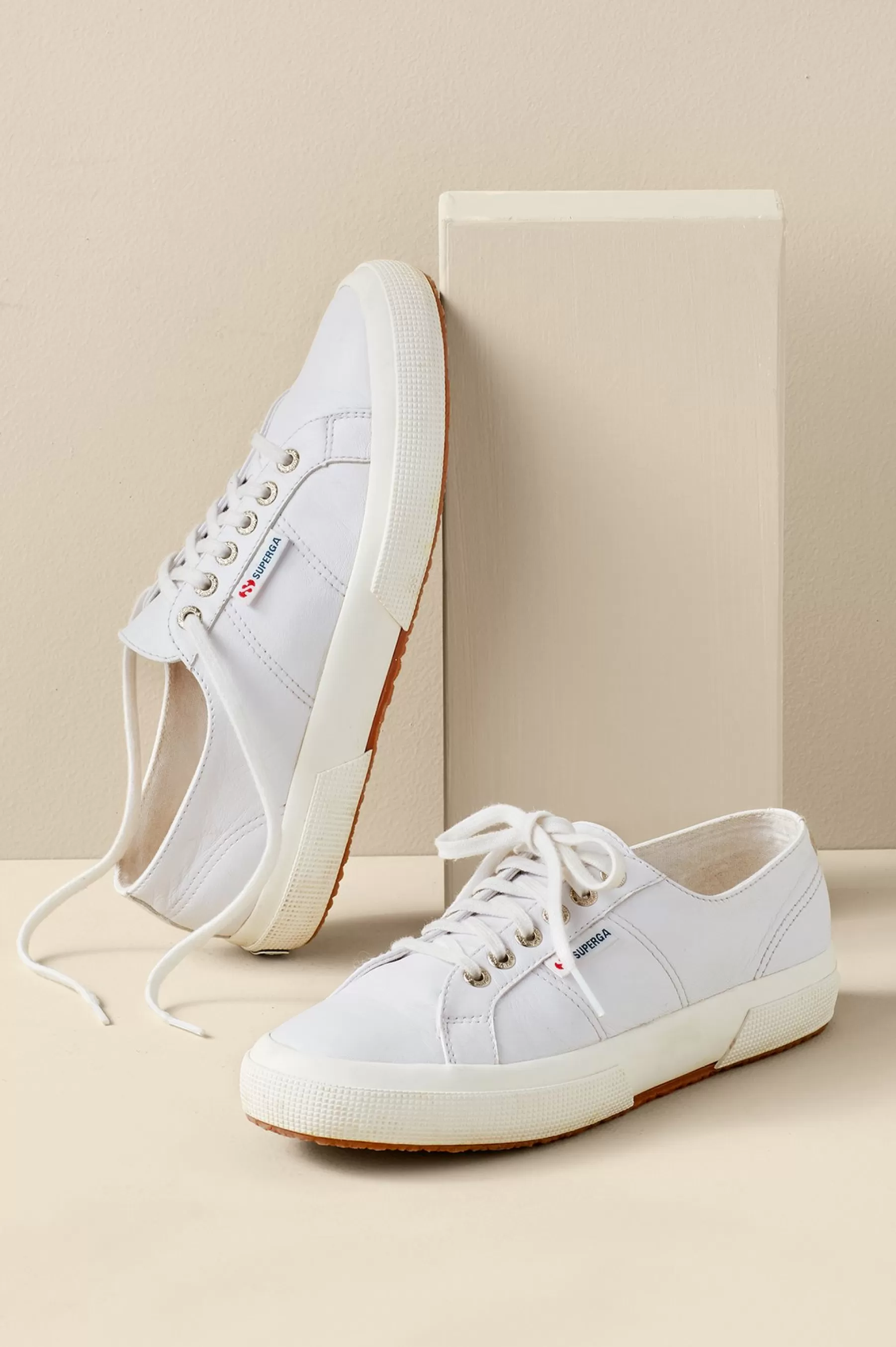 sneakers-Soft Surroundings Superga Leather Sneaker Optical White Favorio