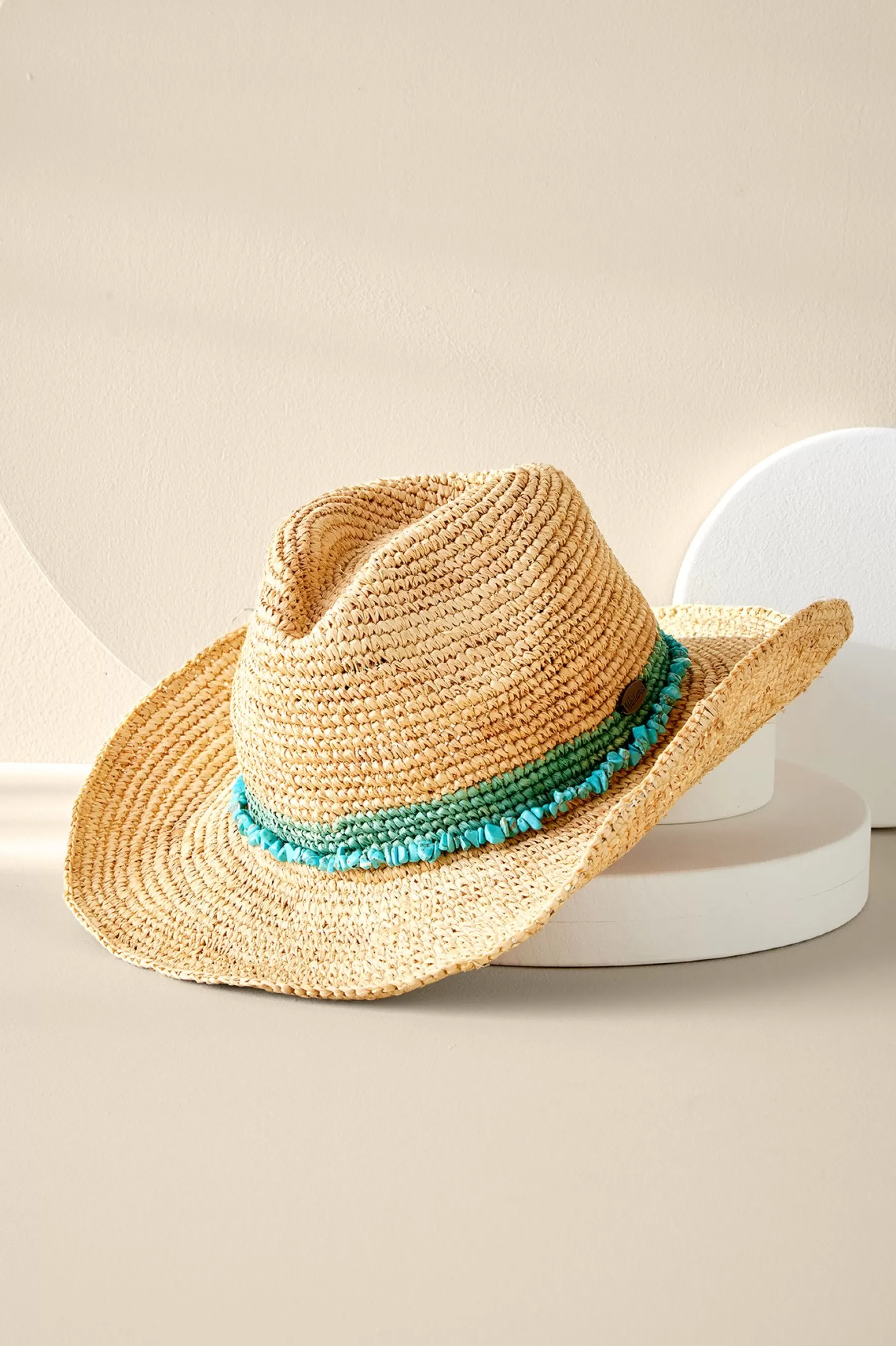 Hats-Soft Surroundings Tahitian Cowboy Hat Turquoise