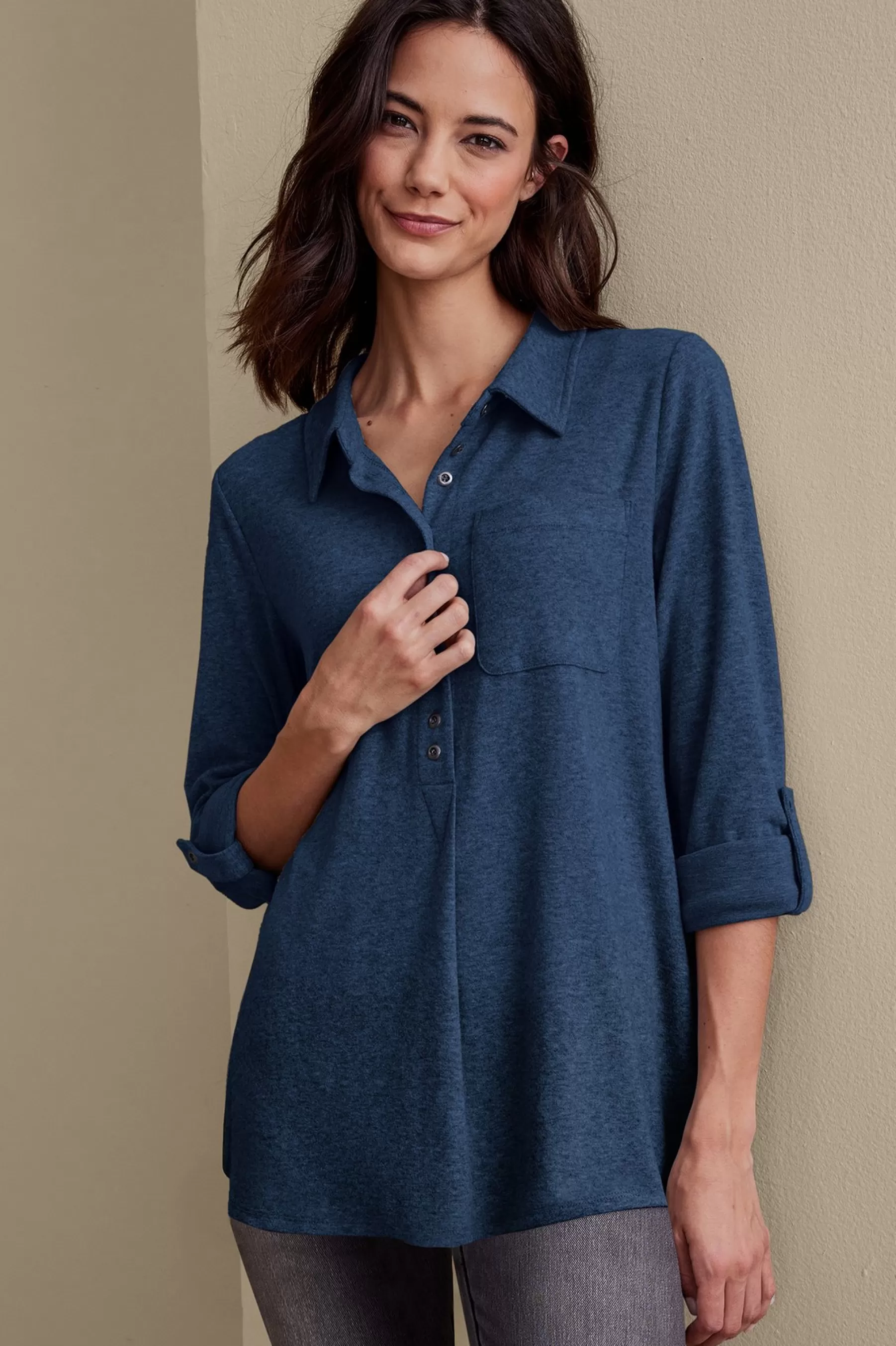 Into The Blues | Everyday Styles-Soft Surroundings Take It Easy Tunic Blue Heather