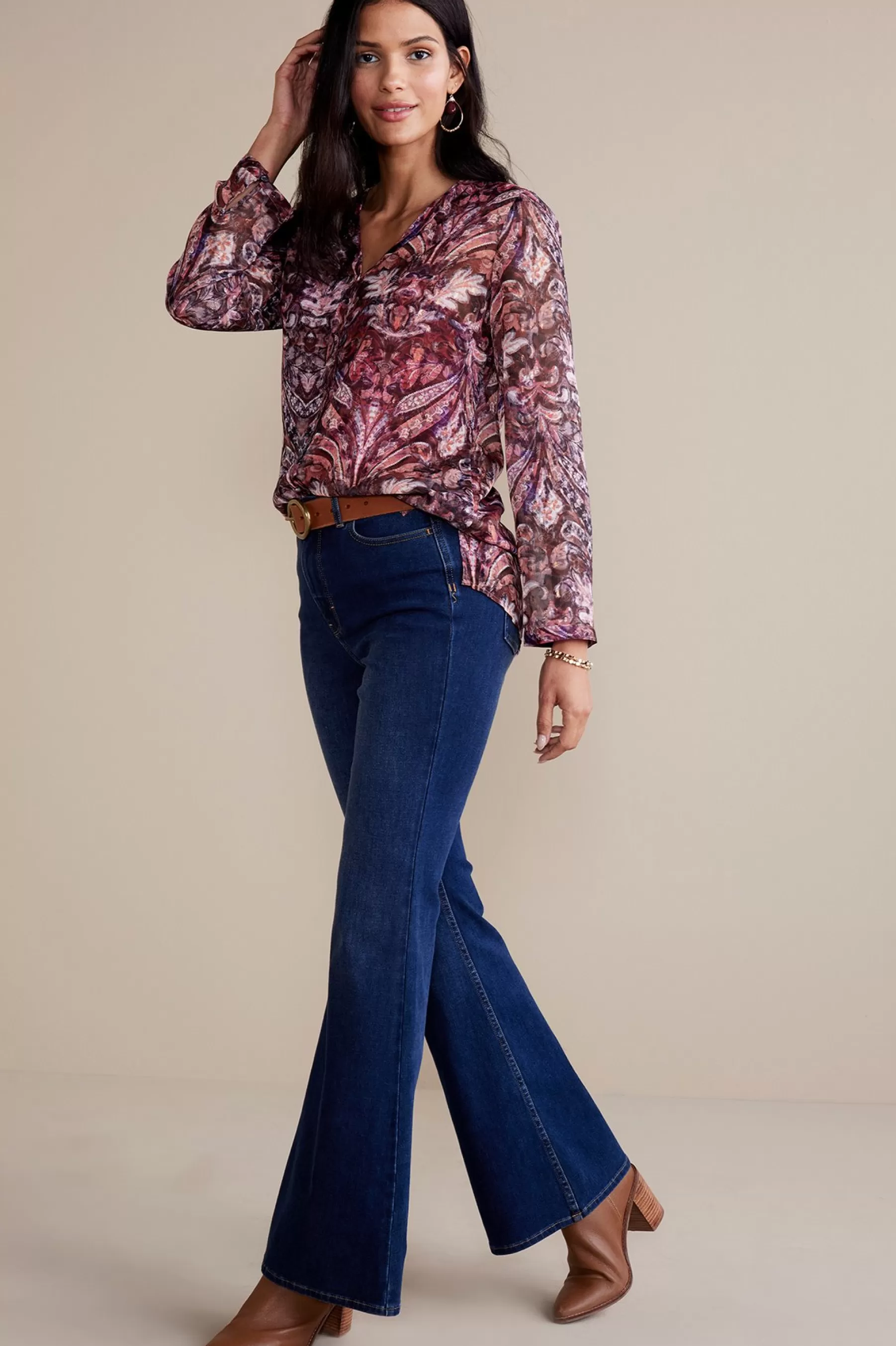 Everyday Styles | long sleeve-Soft Surroundings Tasha Top Multi Tapestry