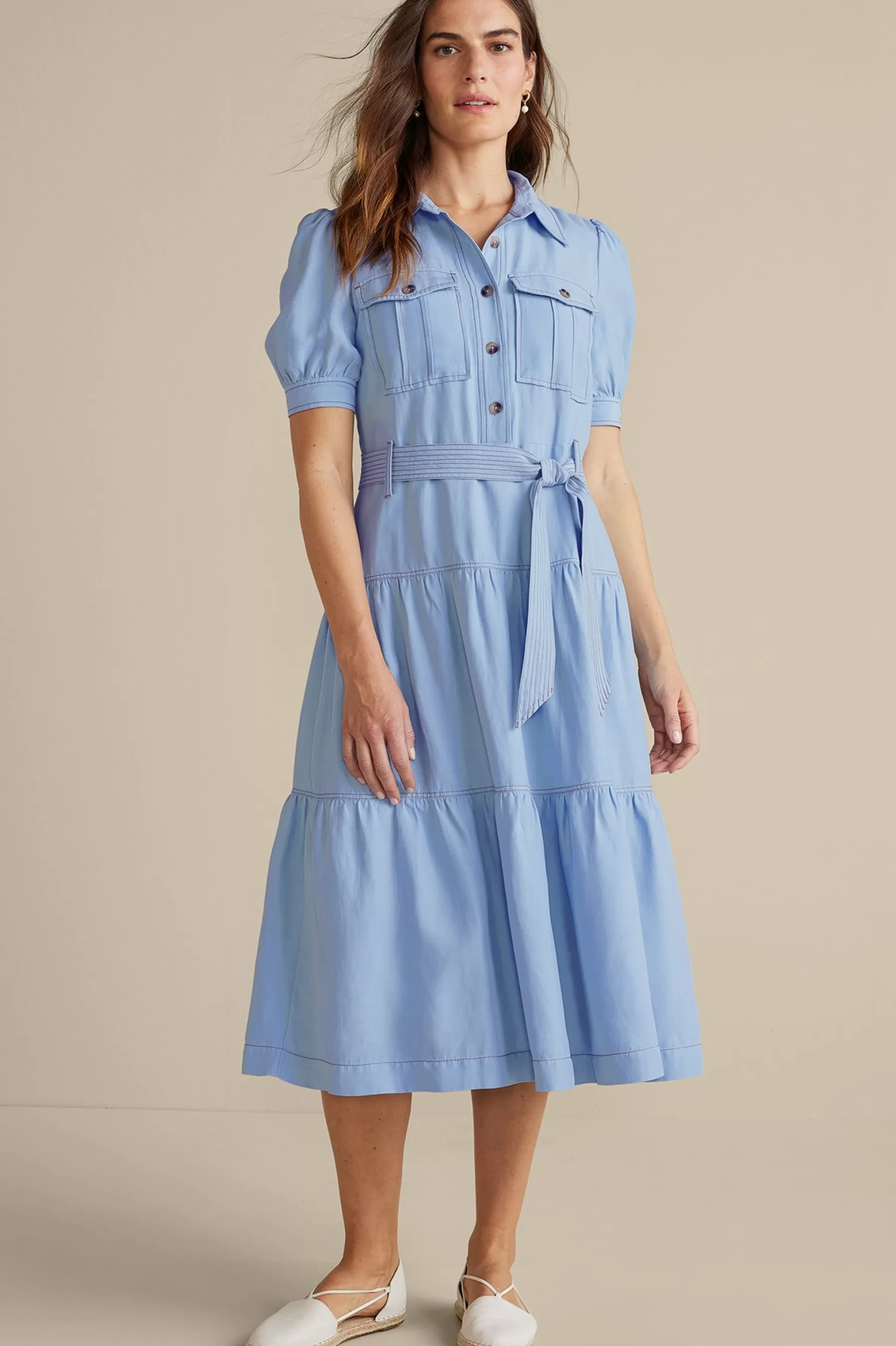 Into The Blues | casual-Soft Surroundings Tenley Midi Dress Light Denim