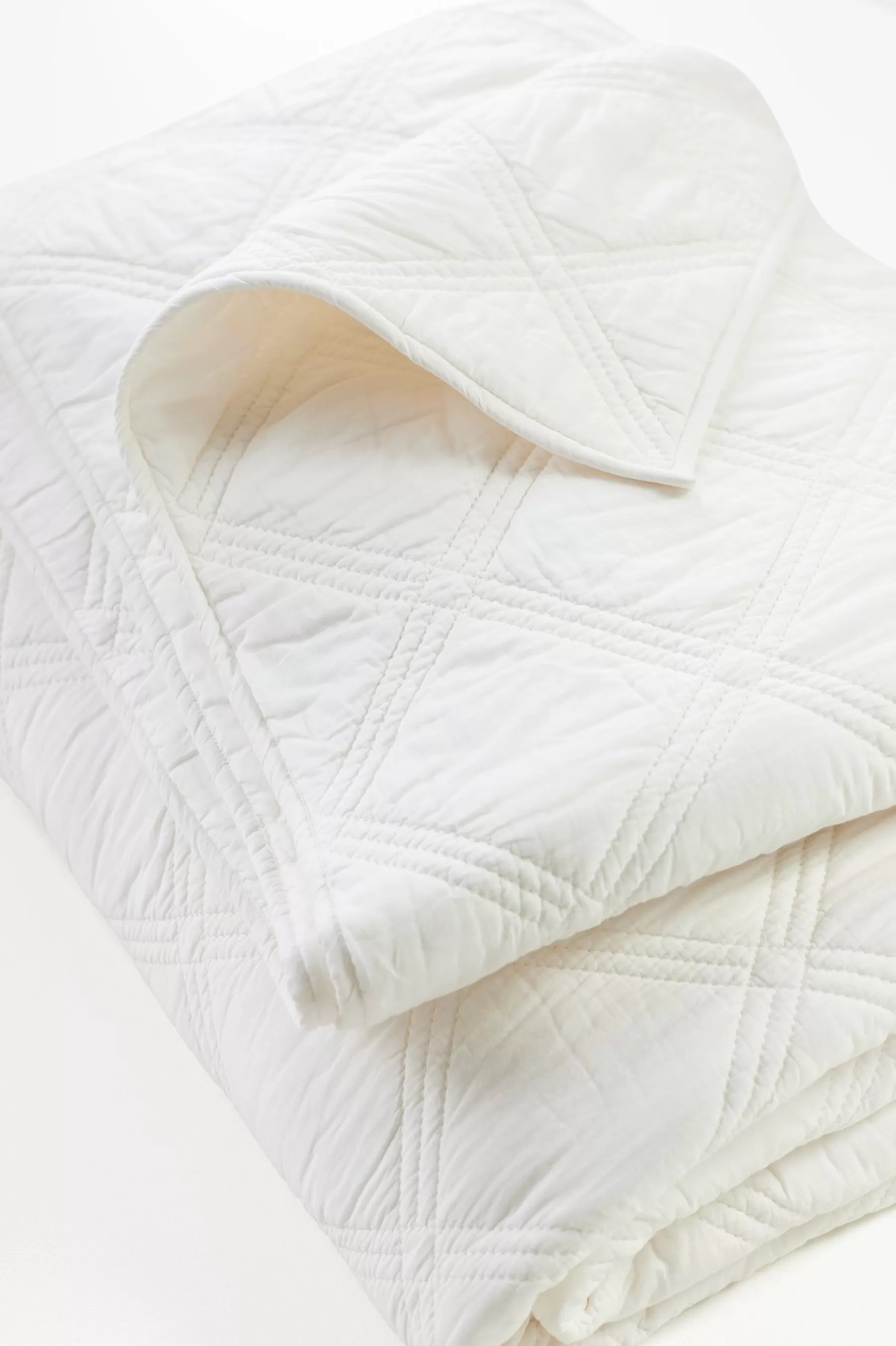 quilts, coverlets & duvet covers-Soft Surroundings Toluca Diamond Quilt Ivory