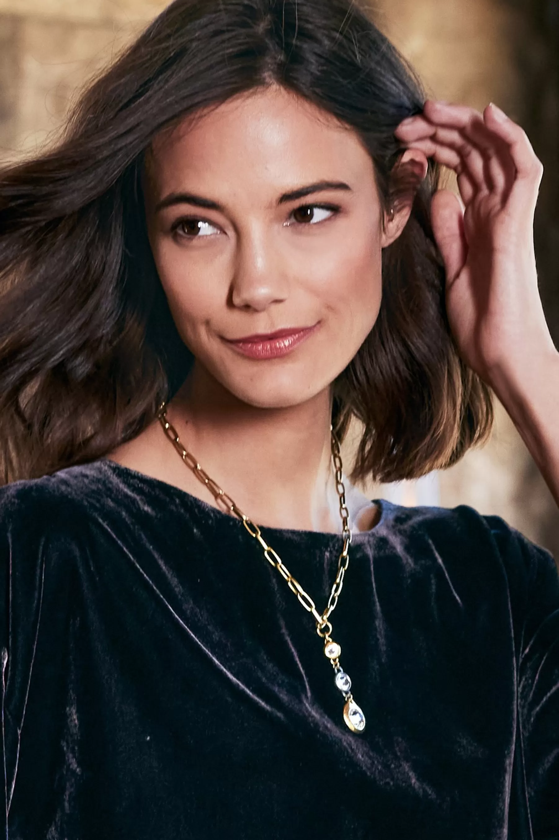 Necklaces | necklaces-Soft Surroundings Trinity Drop Necklace Gold