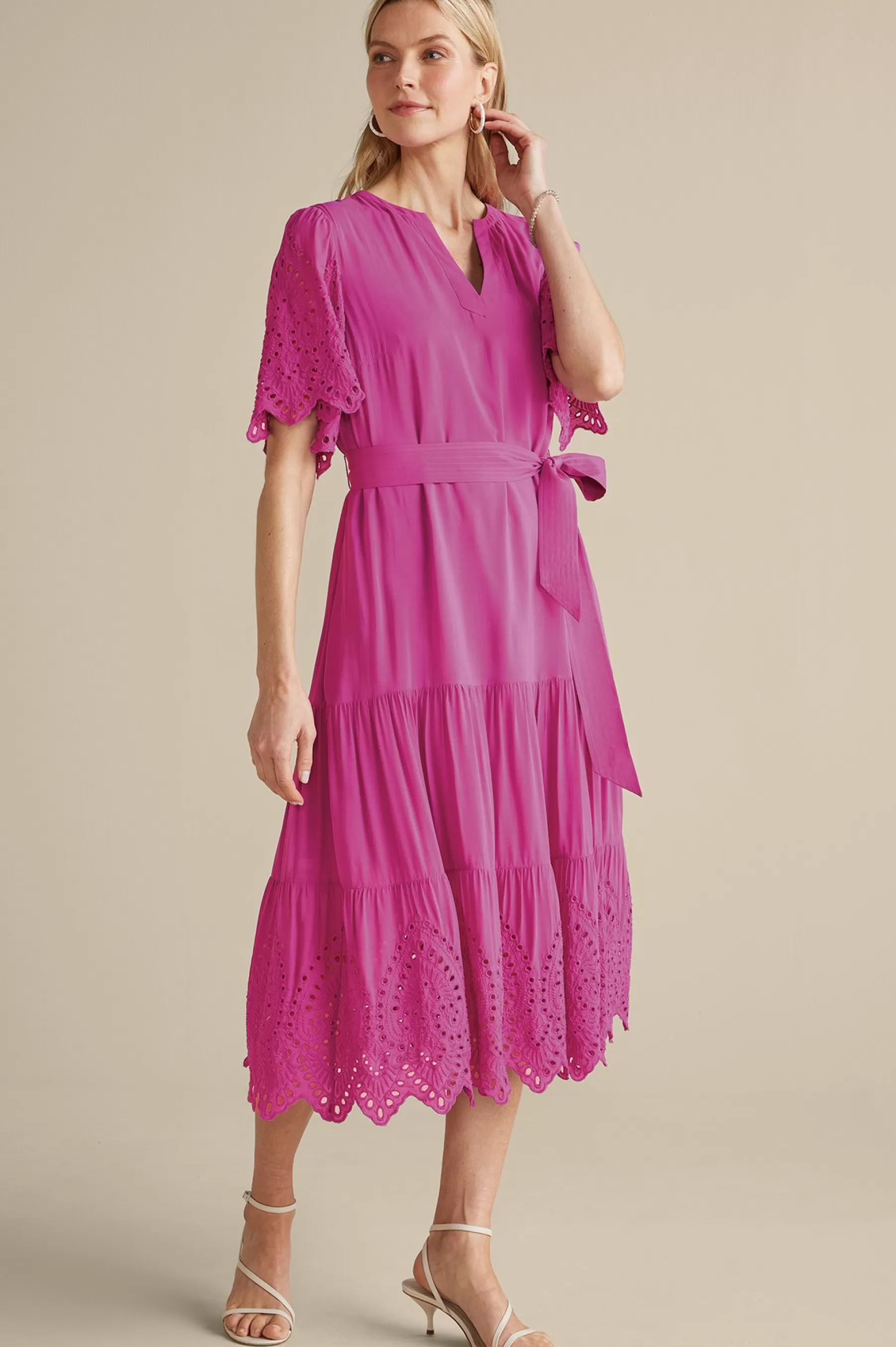 Feminine Flourish | Vacation Shop-Soft Surroundings Verena Eyelet Midi Dress Deep Orchid