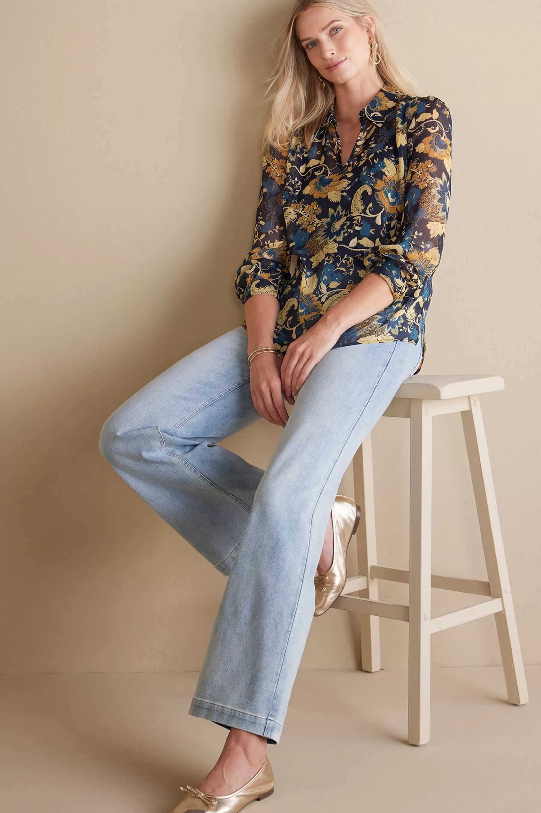 Feminine Flourish | Everyday Styles-Soft Surroundings Viola Shimmer Blouse Multi Floral